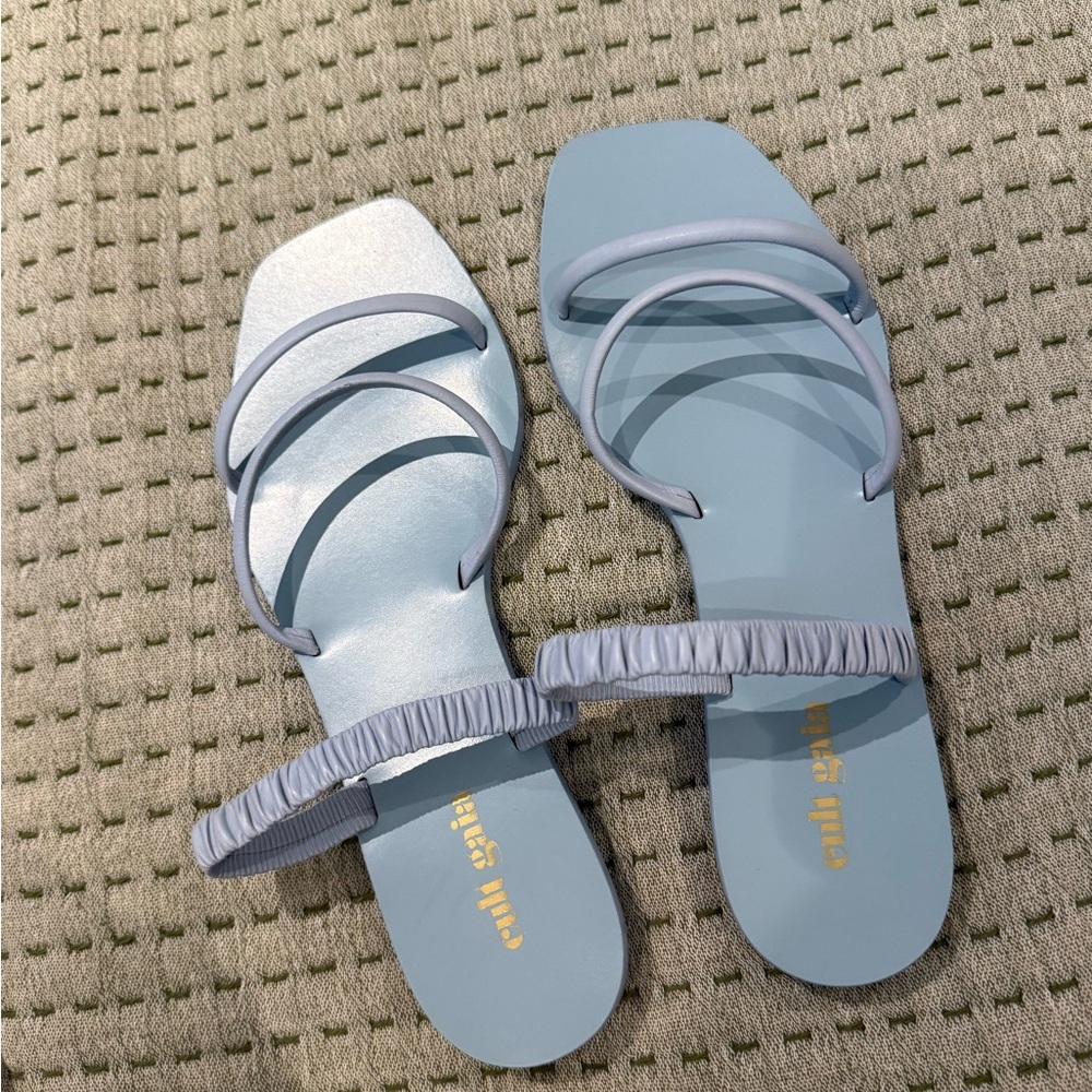 Cult Gaia Blue Minimalist Slide Sandals